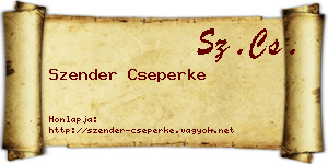 Szender Cseperke névjegykártya